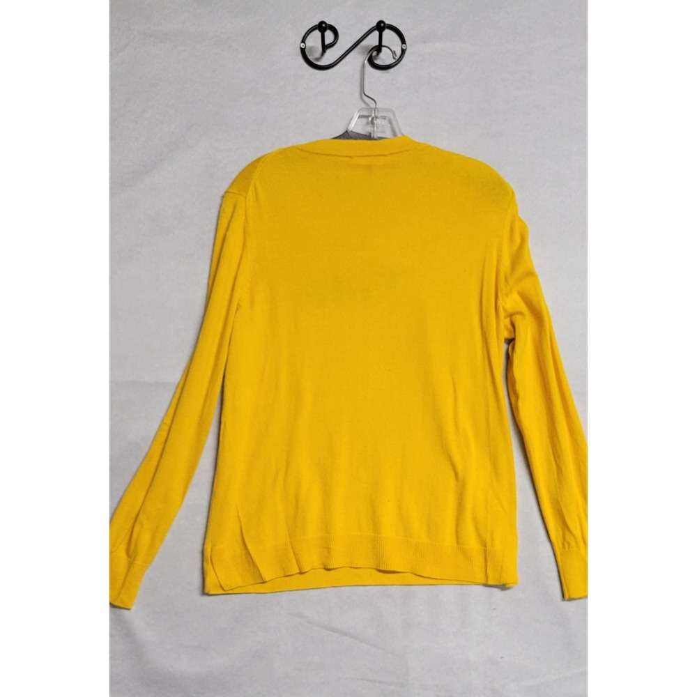 Court & Rowe Yellow "Voila" Knit Crew Neck Long Sleeve Sweater Cotton L - Picture 2 of 7